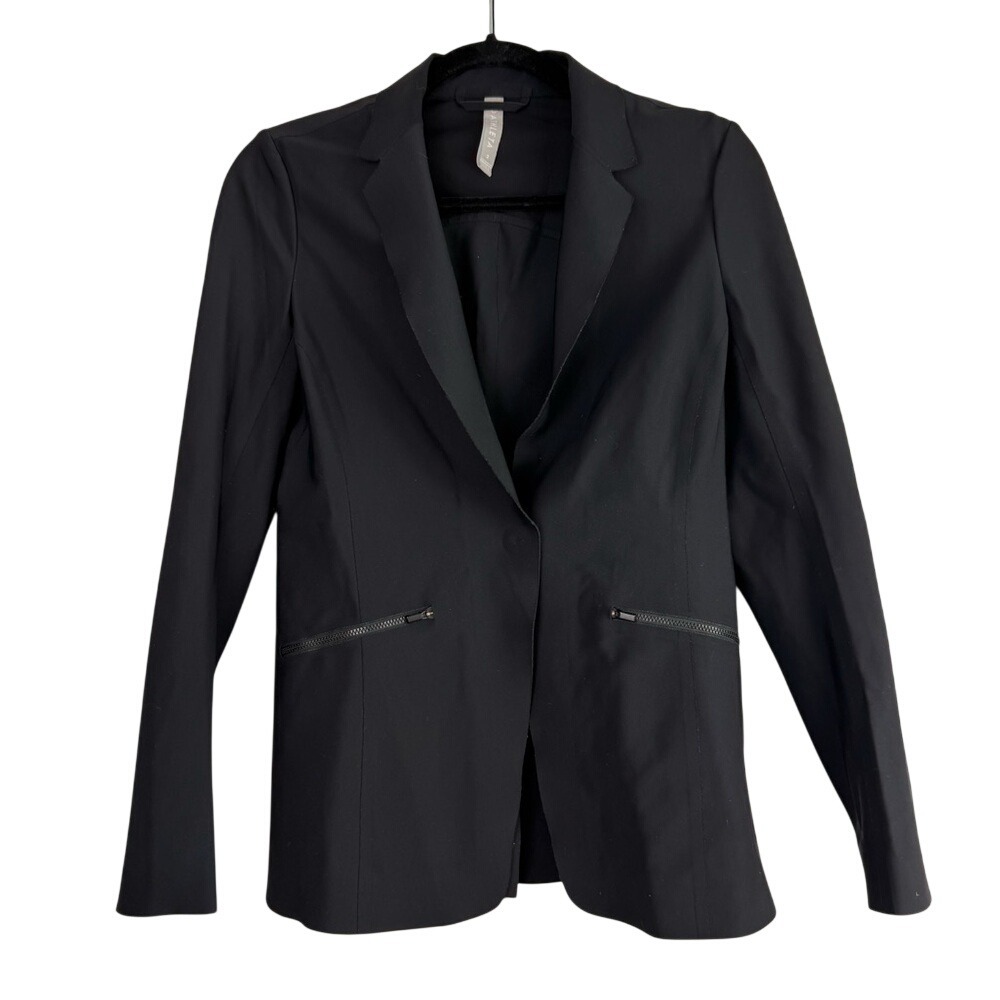Athleta Scuba Blazer Black Technical Travel Jacket Cell Phone Pocket Small